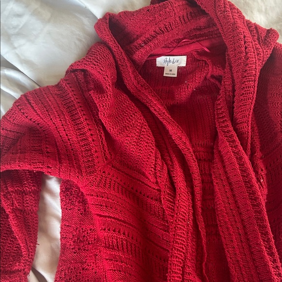 Style & Co. Women's Red Cardigan Sweater - Picture 8 of 16